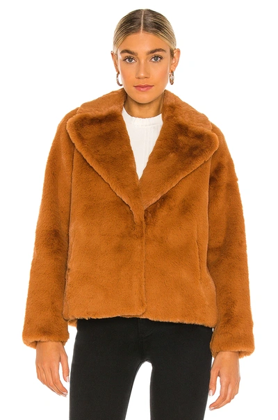 Shop Soia & Kyo Emanuela Faux Fur Coat In Camel