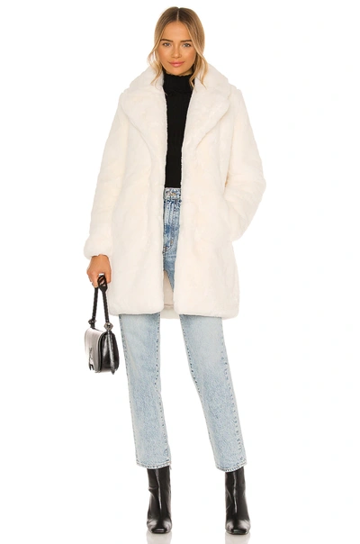 Shop Apparis Sasha Faux Fur Jacket In Ivory