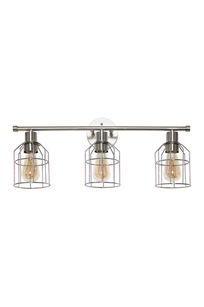 Shop Lalia Home 3 Light Industrial Wired Vanity Light, Brushed Nickel