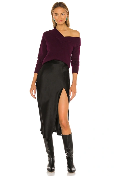Shop Michelle Mason Off Shoulder Sweater In Oxblood