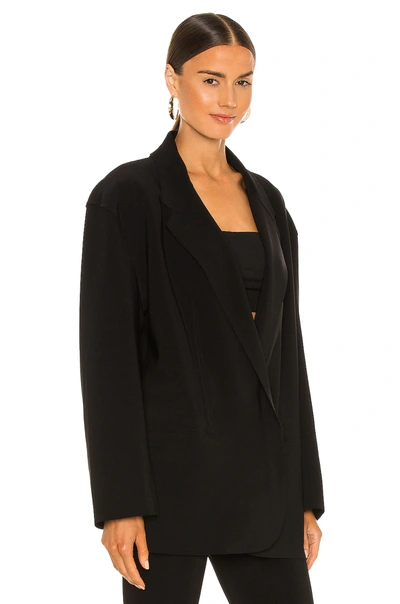 Shop Norma Kamali Oversized Double Breasted Jacket In Black
