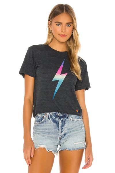 Shop Aviator Nation Bolt Boyfriend Tee In Rainbow Pink