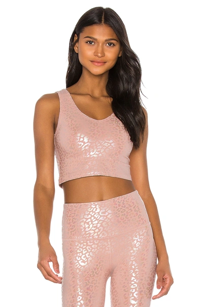 Shop Beyond Yoga Back Flip Cropped Tank In Tinted Rose & Iridescent Clear Leopard