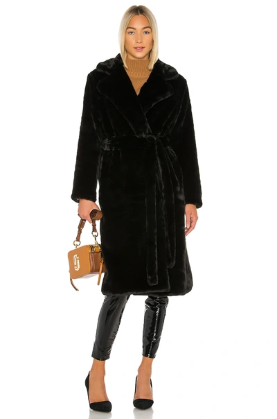 Shop Apparis Mona Faux Fur Coat In Noir