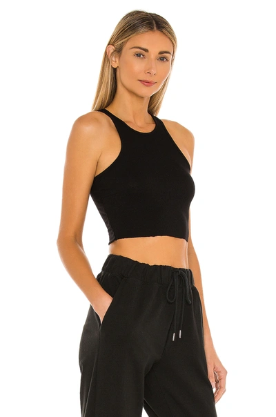 Shop Free People High Neck Ribbed Crop Top In Black