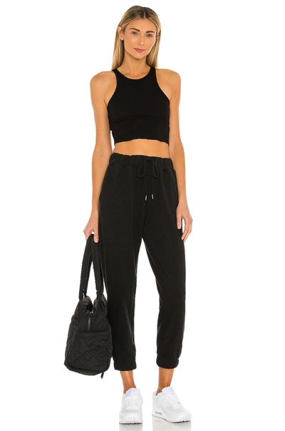 Shop Free People High Neck Ribbed Crop Top In Black