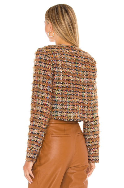 Shop Ronny Kobo Molly Jacket In Brown Multi