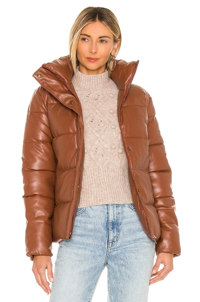 Shop Unreal Fur Major Tom Puffer Jacket In Tan