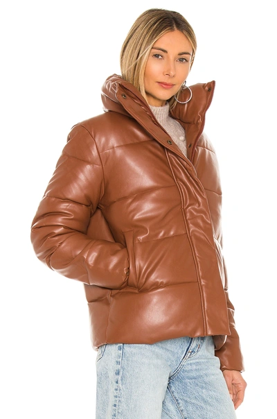 Shop Unreal Fur Major Tom Puffer Jacket In Tan