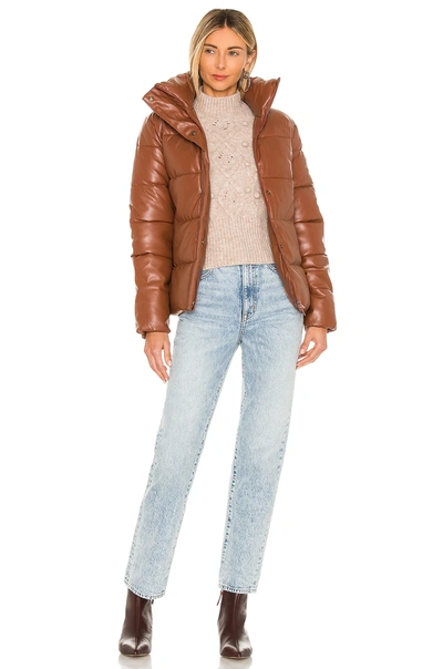 Shop Unreal Fur Major Tom Puffer Jacket In Tan