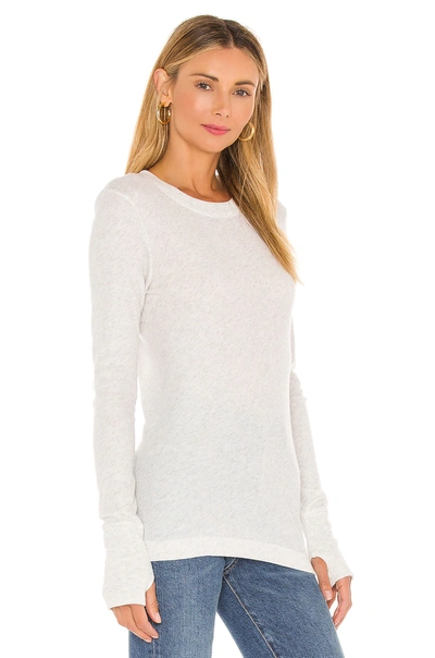 Shop Enza Costa Cashmere Fitted Crew Neck Sweater In Ash