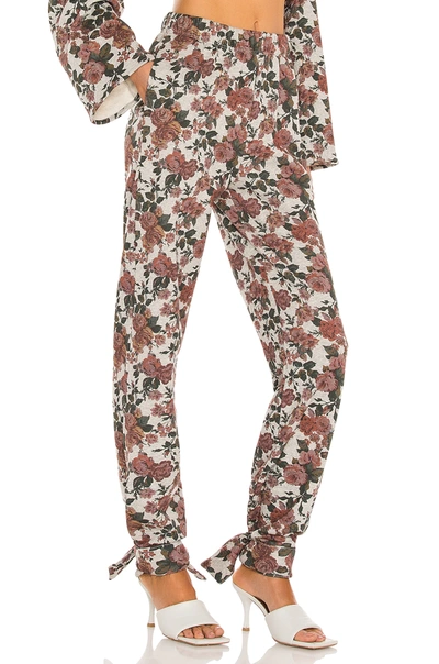 Shop Lovers & Friends Tie Ankle Sweatpant In Red Victorian Floral