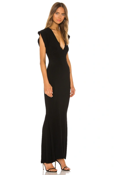Shop Norma Kamali X Revolve V Neck Rectangle Gown In Black