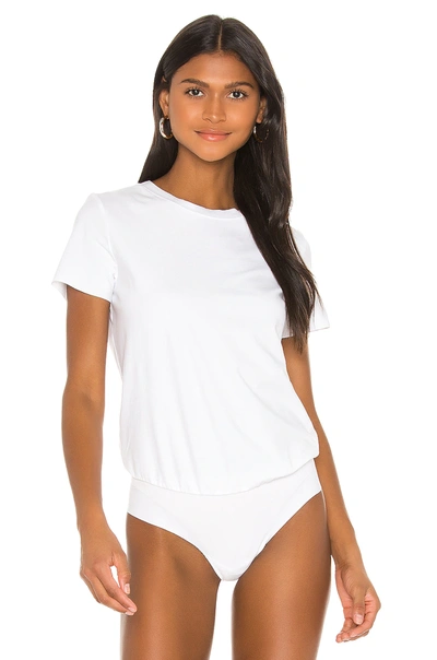 Shop Commando Essential Cotton Crewneck Bodysuit In White