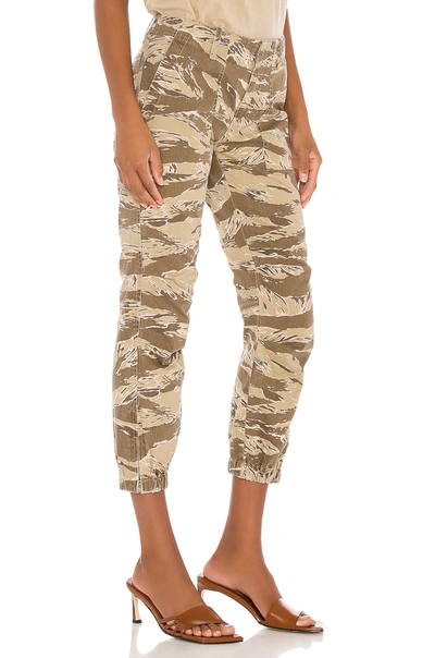 Shop Nili Lotan Cropped French Military Pant In Khaki Tiger Camo