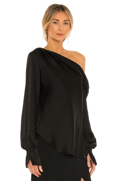 Shop Jonathan Simkhai Alice One Shoulder Top In Black