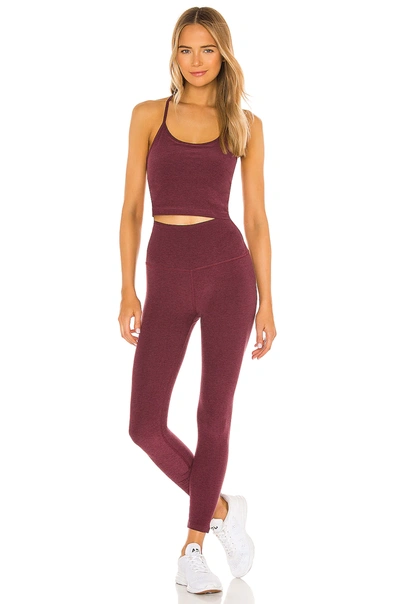 Shop Beyond Yoga Caught In The Midi Hw Legging In Deep Merlot