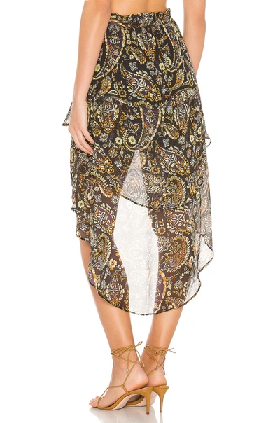 Shop Blue Life Split Front Maxi Skirt In Navy Paisley