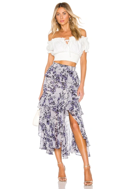 Shop Misa X Revolve Joseva Skirt In Blue Multi Floral