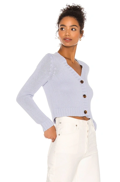Shop 525 America Cropped V Neck Cardigan In Ice Blue