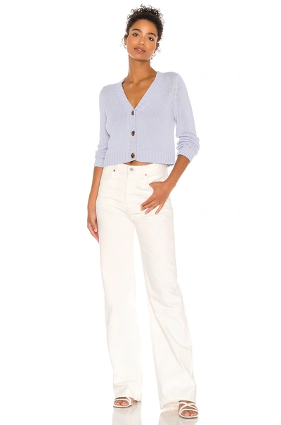 Shop 525 America Cropped V Neck Cardigan In Ice Blue