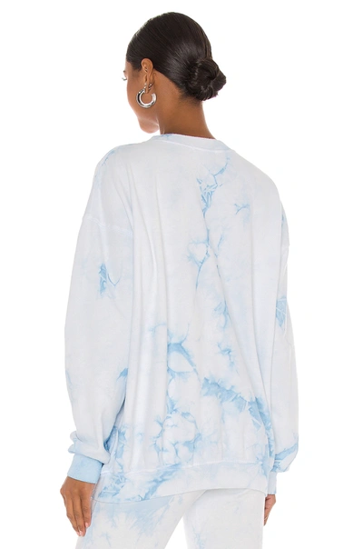 Shop Frankies Bikinis Bennie Crewneck Sweatshirt In Baby Blue Tie Dye