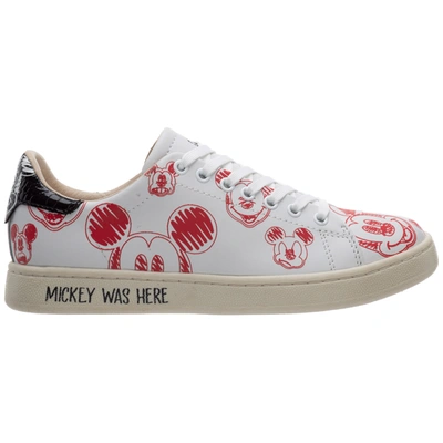Moa Master Of Arts Women's Shoes Leather Trainers Trainers Gallery Mickey  Mouse Sketch In White | ModeSens