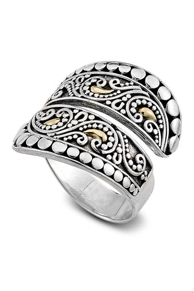 Shop Samuel B Jewelry Samuel B. Yin & Yang Filigree Bypass Ring In Silver