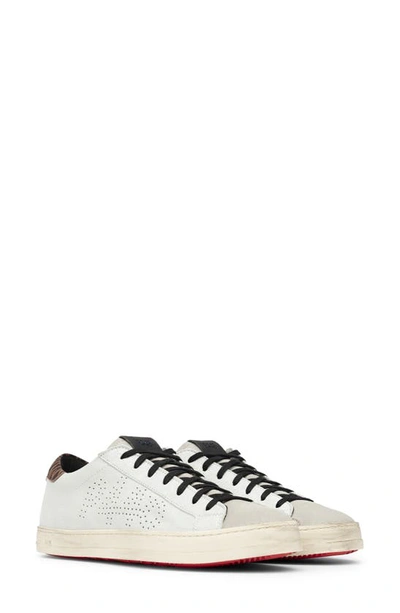 Shop P448 John Sneaker In White/ Animal Print Leather