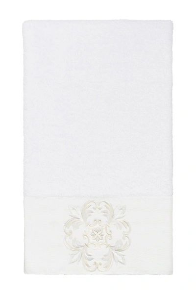 Linum Home Alyssa Embellished Bath Towel In White