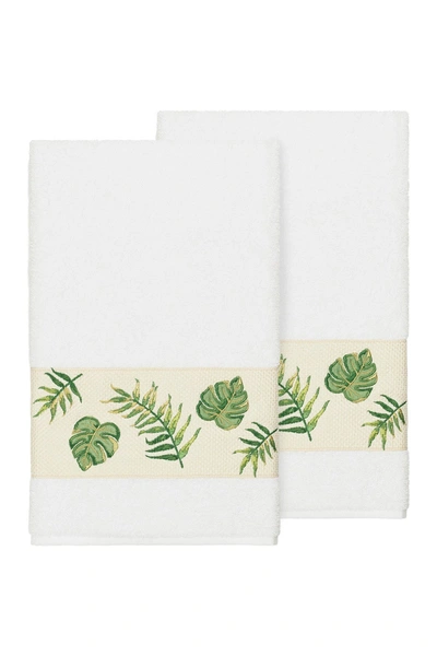 Linum Home Zoe Embellished Bath Towel In White