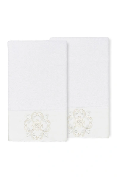 Linum Home Alyssa Embellished Bath Towel In White