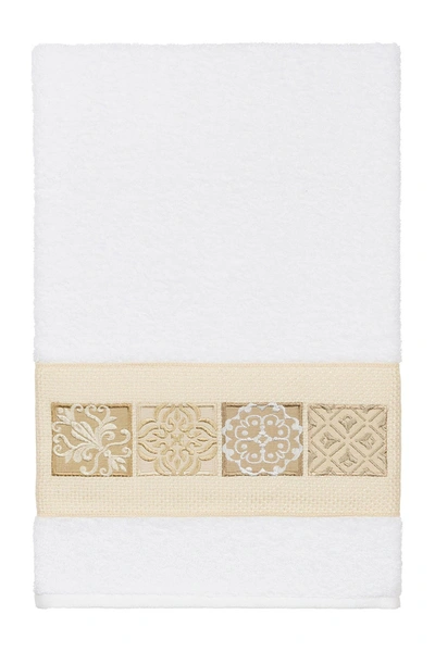 Linum Home Vivian Embellished Bath Towel In White