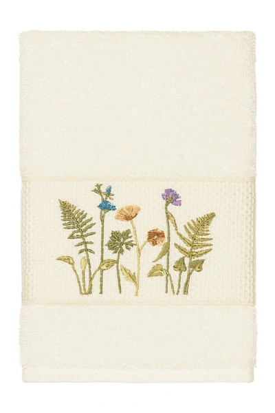 Linum Home Serenity Embellished Hand Towel In Cream