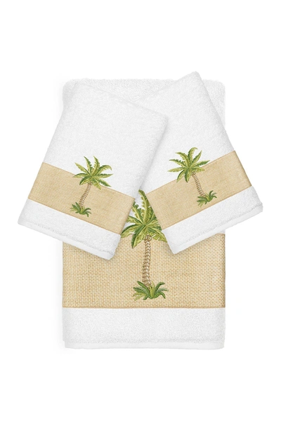 Shop Linum Home Colton 3-piece Embellished Towel In White