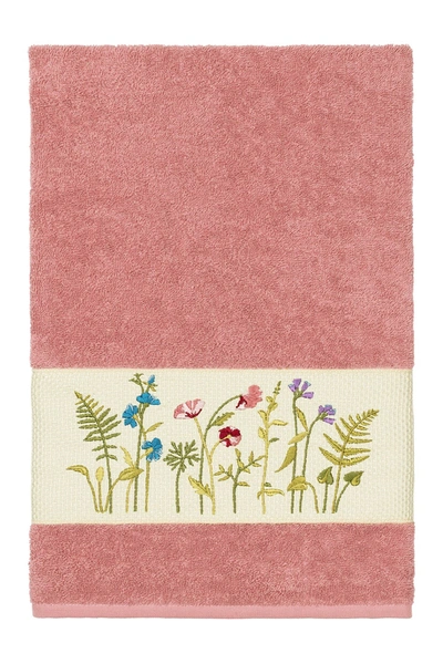 Linum Home Serenity Embellished Bath Towel In Tea Rose