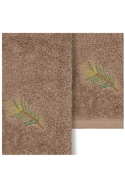 Shop Linum Home Pierre Embellished Washcloth In Latte