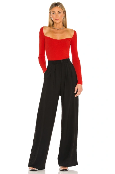 Superdown Naomi Sweetheart Bodysuit In Red