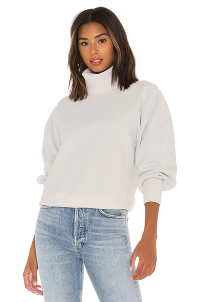 Shop Agolde Extended Rib Sweatshirt In Paper Mache