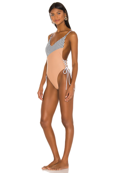 Shop Lovers & Friends Violet One Piece In Nude & Stripes