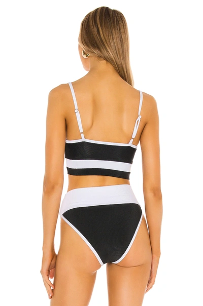 Shop Beach Riot Eva Bikini Top In Black & White