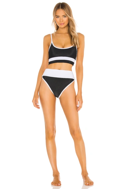 Shop Beach Riot Eva Bikini Top In Black & White