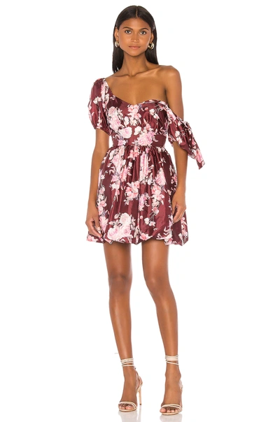 Loveshackfancy Hansel Floral Puff Tie Sleeve Minidress In Red | ModeSens