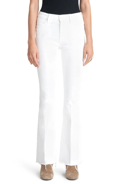 Shop Mother High Waist Fray Hem Flare Jeans In Fairest Of Them All