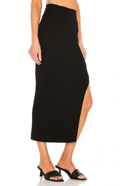 Shop Enza Costa Silk Rib Pencil Skirt In Black