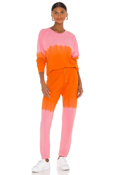 Shop Splits59 Charlie Sweatpant In Pink & Nectarine Dip Dye