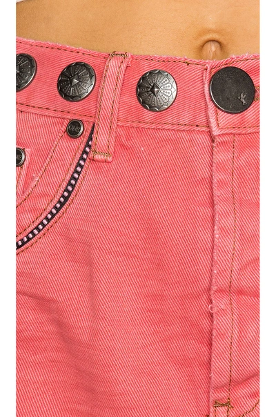 Shop One Teaspoon Studded Bandits High Waist Denim Short In Coral