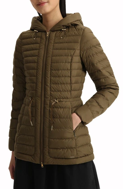Shop Woolrich Hibiscus Water Repellent Down Jacket In Army Olive