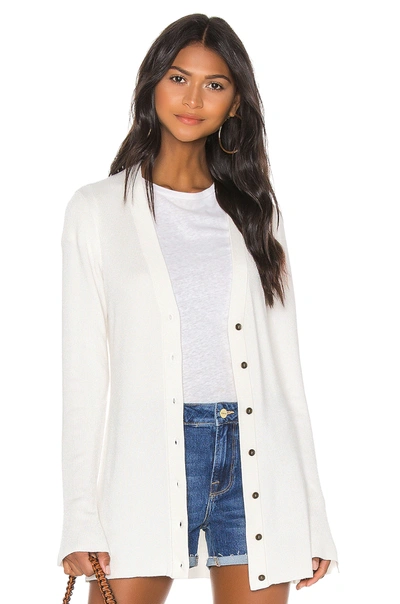 Shop L Agence Lucas Long Cardigan In Ivory