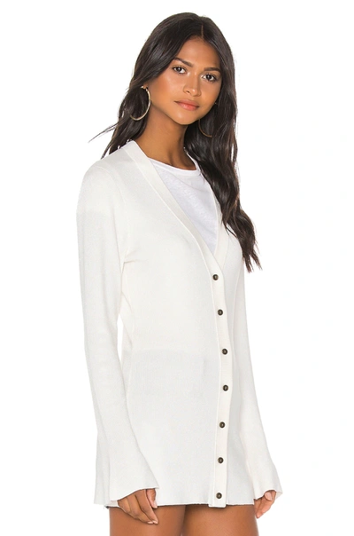 Shop L Agence Lucas Long Cardigan In Ivory